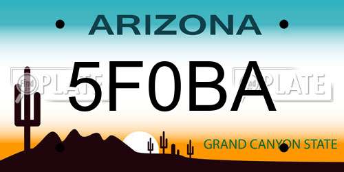 5F0BA Arizona License Plate