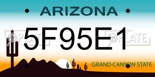 5F95E1 Arizona License Plate