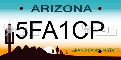 5FA1CP Arizona License Plate