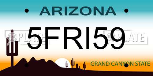 5FRI59 Arizona License Plate