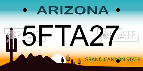 5FTA27 Arizona License Plate