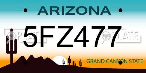 5FZ477 Arizona License Plate