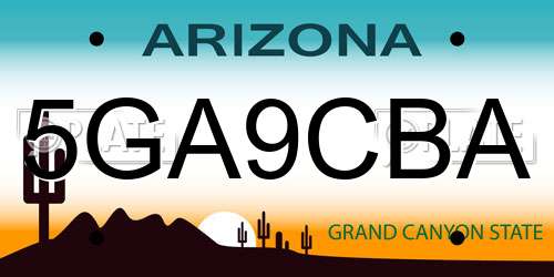 5GA9CBA Arizona License Plate
