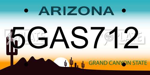 5GAS712 Arizona License Plate