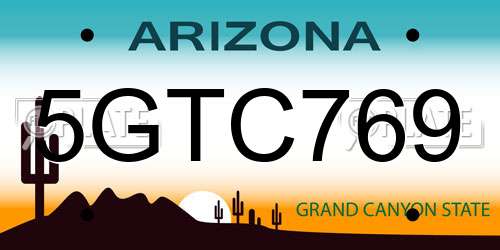 5GTC769 Arizona License Plate