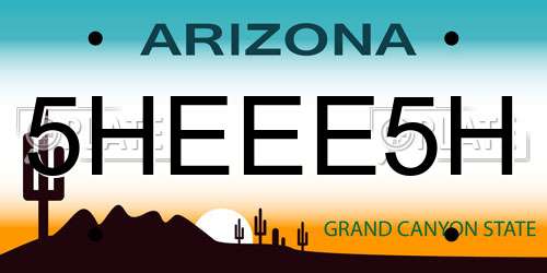 5HEEE5H Arizona License Plate