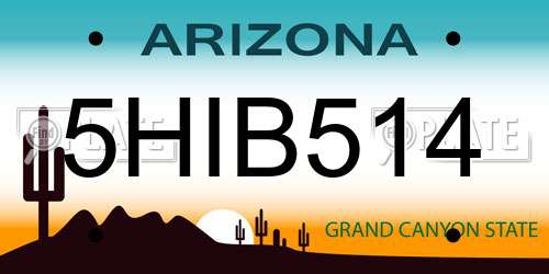 5HIB514 Arizona License Plate