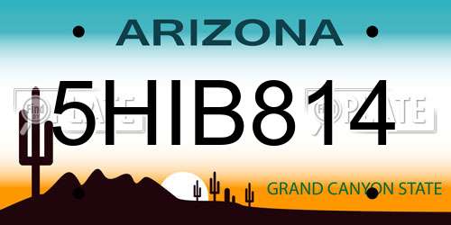 5HIB814 Arizona License Plate