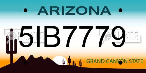 5IB7779 Arizona License Plate