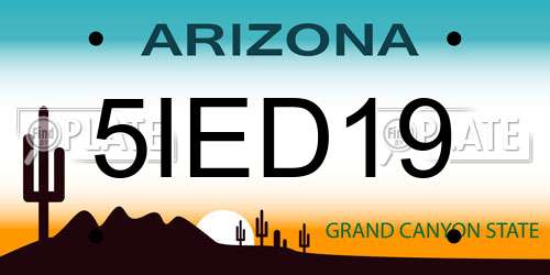 5IED19 Arizona License Plate