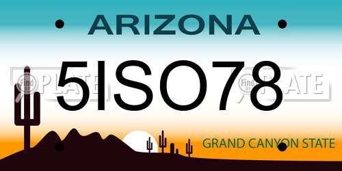 5ISO78 Arizona License Plate