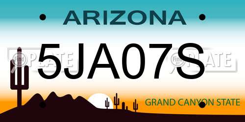 5JA07S Arizona License Plate