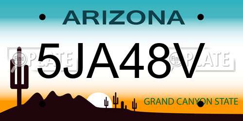 5JA48V Arizona License Plate