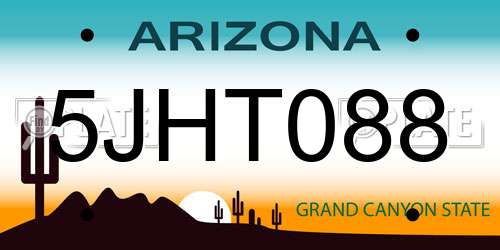 5JHT088 Arizona License Plate