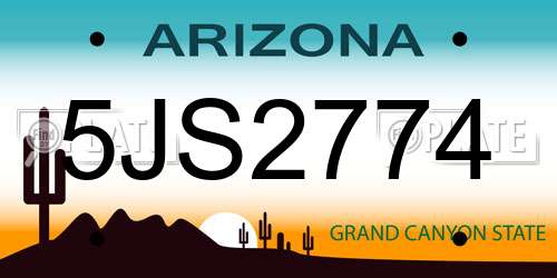 5JS2774 Arizona License Plate