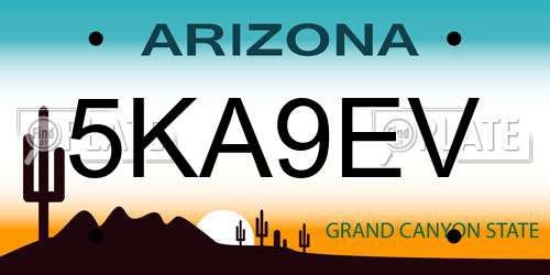 5KA9EV Arizona License Plate
