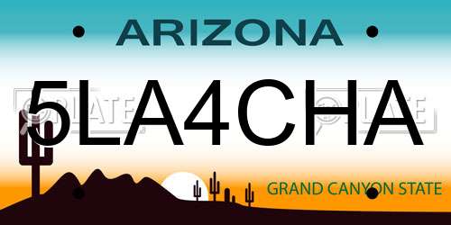 5LA4CHA Arizona License Plate