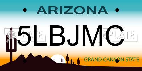 5LBJMC Arizona License Plate