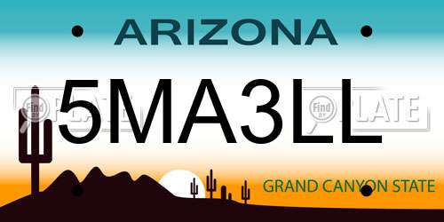 5MA3LL Arizona License Plate
