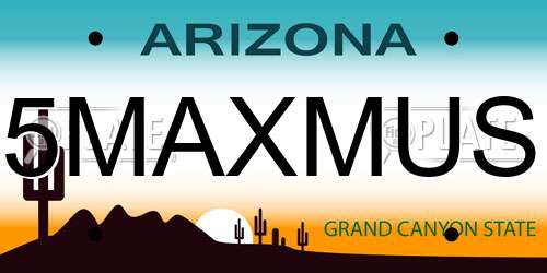 5MAXMUS Arizona License Plate
