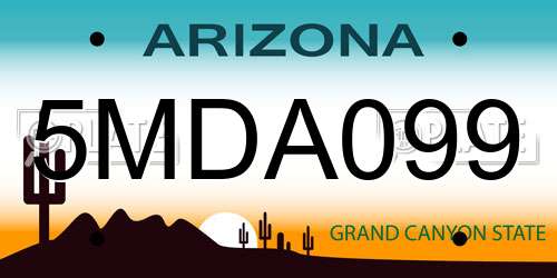 5MDA099 Arizona License Plate