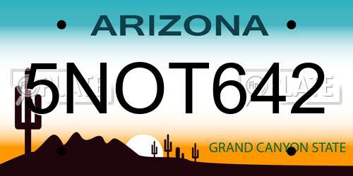 5NOT642 Arizona License Plate