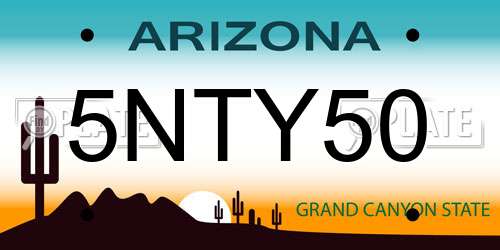 5NTY50 Arizona License Plate