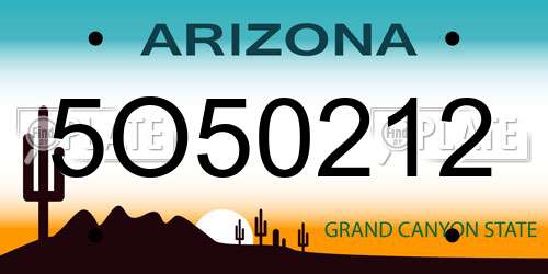 5O50212 Arizona License Plate