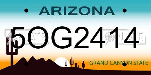 5OG2414 Arizona License Plate