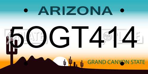 5OGT414 Arizona License Plate