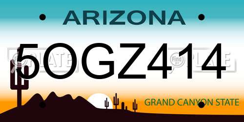 5OGZ414 Arizona License Plate