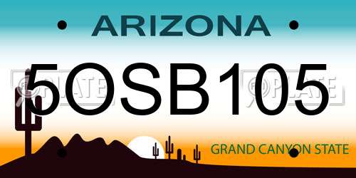 5OSB105 Arizona License Plate
