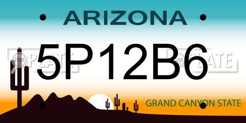 5P12B6 Arizona License Plate