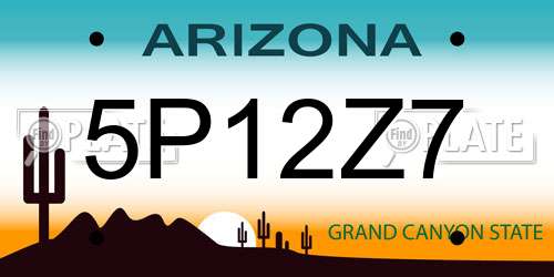 5P12Z7 Arizona License Plate