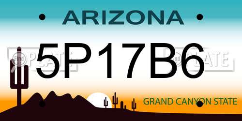 5P17B6 Arizona License Plate
