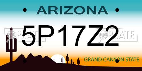 5P17Z2 Arizona License Plate
