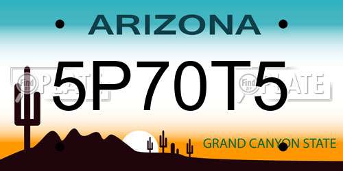 5P70T5 Arizona License Plate