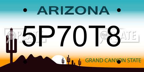 5P70T8 Arizona License Plate