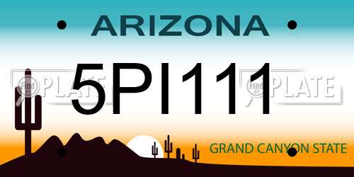 5PI111 Arizona License Plate