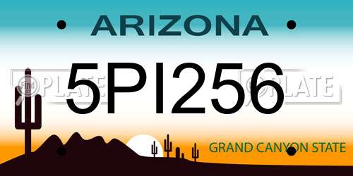 5PI256 Arizona License Plate