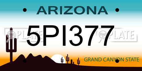 5PI377 Arizona License Plate