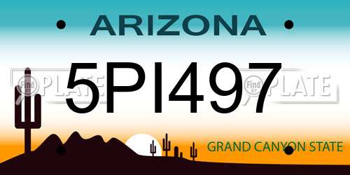 5PI497 Arizona License Plate