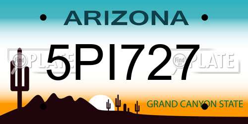5PI727 Arizona License Plate