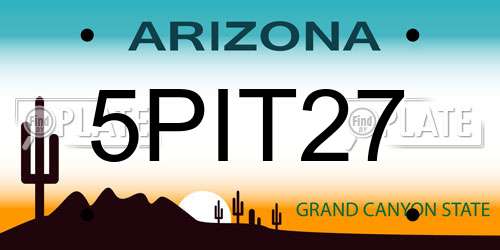 5PIT27 Arizona License Plate