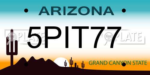 5PIT77 Arizona License Plate
