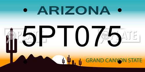 5PT075 Arizona License Plate