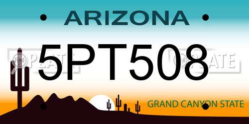 5PT508 Arizona License Plate