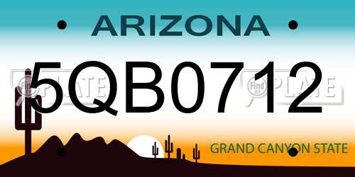 5QB0712 Arizona License Plate
