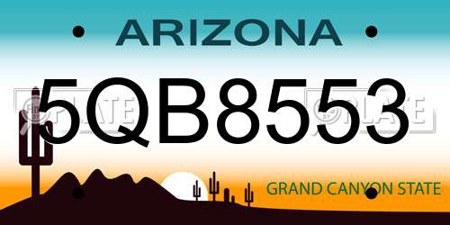 5QB8553 Arizona License Plate