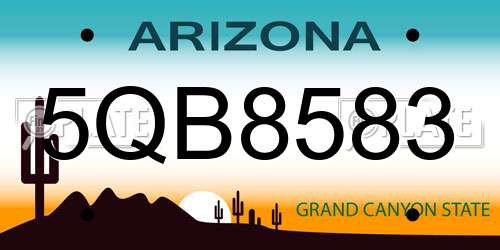 5QB8583 Arizona License Plate